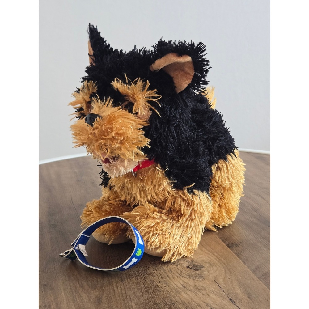 Build-A-Bear Workshop Yorkshire Terrier Yorkie Black Tan Plush Dog Collar 13"